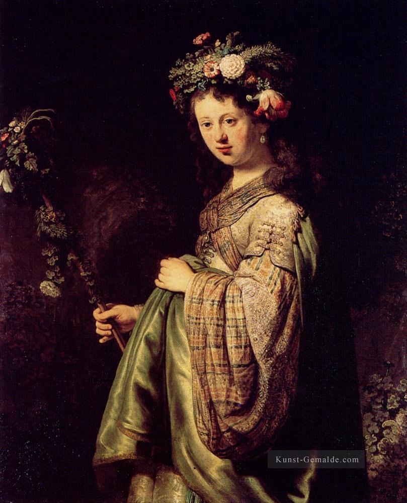 Saskia als Flora Rembrandt Ölgemälde